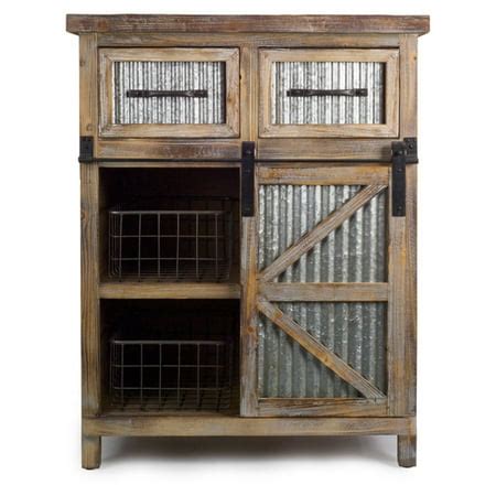 galvanized metal cabinet with doors